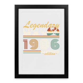 Mai 1986 Vintage Cadeau d'anniversaire - Affiche encadrée (27 × 37 cm) - noir - Devant