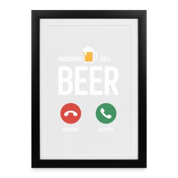 Bier Appel entrant Bière JGA Herren Männerabend - Affiche encadrée (27 × 37 cm) - noir - Devant