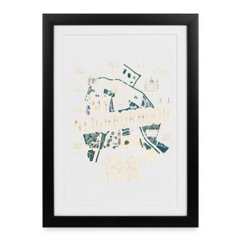 London My Neighborhood - Framed poster (27 × 37 cm) - black - Front
