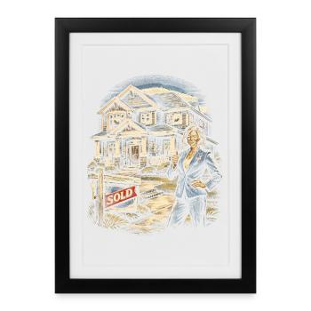 Real Estate Agent Broker - Framed poster (27 × 37 cm) - black - Front
