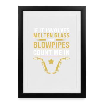 souffleur de verre - Affiche encadrée (27 × 37 cm) - noir - Devant