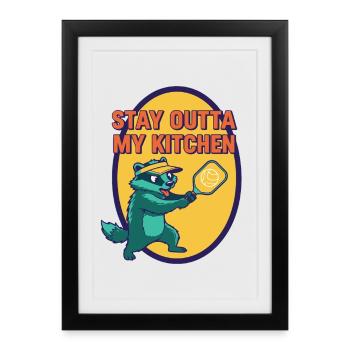 Pickleball Funny Player Stay Outta My Kitchen - Framed poster (27 × 37 cm) - black - Front
