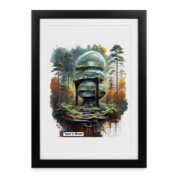 Space in Woods Dome - Framed poster (27 × 37 cm) - black - Front