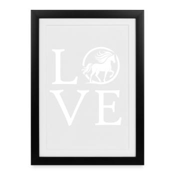 Amour des chevaux - Affiche encadrée (27 × 37 cm) - noir - Devant