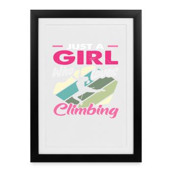Juste une fille qui aime grimper - Affiche encadrée (27 × 37 cm) - noir - Devant