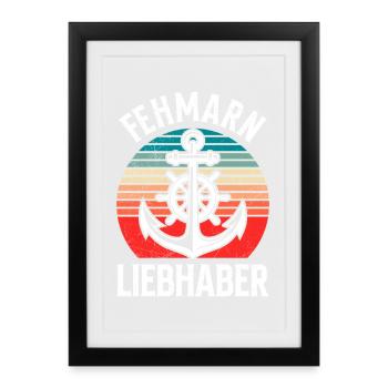 Ostsee Urlaub FEHMARN LIEBHABER Lustiges - Gerahmtes Poster (27 × 37 cm) - Schwarz - Vorne