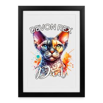 Devon Rex Dad - Framed poster (27 × 37 cm) - black - Front