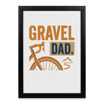 Papa Vélo de gravier Papa VTT - Affiche encadrée (27 × 37 cm) - noir - Devant