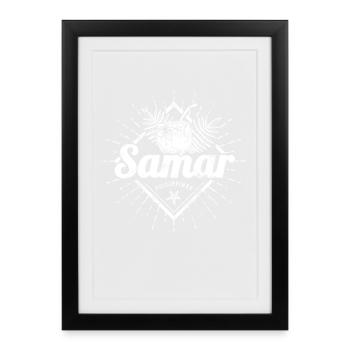 Souvenir philippin des Visayas de l’île de Samar Philippines - Affiche encadrée (27 × 37 cm) - noir - Devant