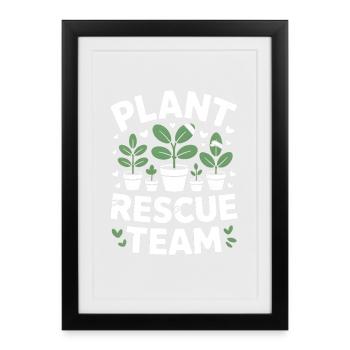 Équipe de secours des plantes Sauveteur d’usine Pfnaze - Affiche encadrée (27 × 37 cm) - noir - Devant