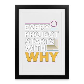 Designer Educator Every Project Starts Art Teacher - Gerahmtes Poster (27 × 37 cm) - Schwarz - Vorne