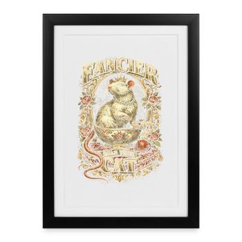 Rat de couleur Rat fantaisie Rat de la grande souris Rat domestique - Affiche encadrée (27 × 37 cm) - noir - Devant