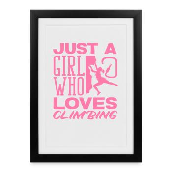 Une fille qui adore grimper Pink - Affiche encadrée (27 × 37 cm) - noir - Devant