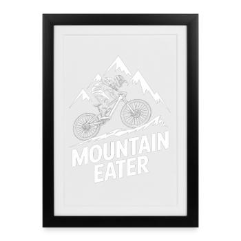 VTT, Descente, Action du cyclisme - Affiche encadrée (27 × 37 cm) - noir - Devant