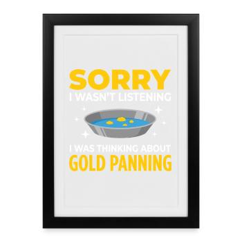 Citation drôle de mineur mineur traditionnel sur la recherche d’or - Affiche encadrée (27 × 37 cm) - noir - Devant
