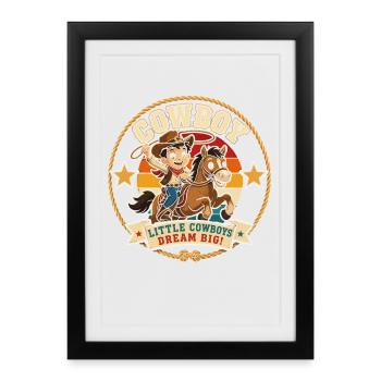 Little Cowboy Dream Big - Framed poster (27 × 37 cm) - black - Front