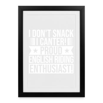Hobby Horse Rider Proud Enthusiast English Riding - Gerahmtes Poster (27 × 37 cm) - Schwarz - Vorne