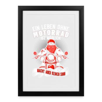 Life on two wheels makes sense for motorcyclists - Framed poster (27 × 37 cm) - black - Front