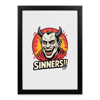 Demonic Grin Sinners Graphic - Framed poster (27 × 37 cm) - black - Front