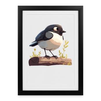 Pies Magpie - Affiche encadrée (27 × 37 cm) - noir - Devant
