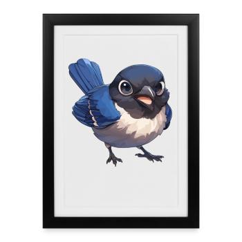 Pies Magpie - Affiche encadrée (27 × 37 cm) - noir - Devant
