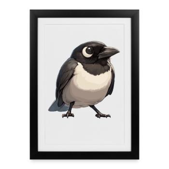 Pies Magpie - Affiche encadrée (27 × 37 cm) - noir - Devant