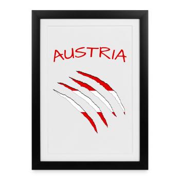 Austria Claw Flag Austria Austria Flag au - Framed poster (27 × 37 cm) - black - Front
