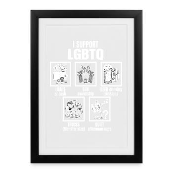 Je soutiens le mode de vie gangster LGBTQ - Affiche encadrée (27 × 37 cm) - noir - Devant