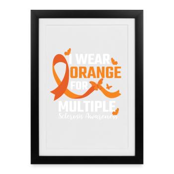 Multiple Sclerosis Orange Ribbon MS Awareness - Framed poster (27 × 37 cm) - black - Front