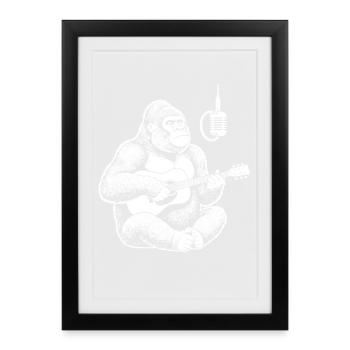 Gorilla Guitar Jam - Framed poster (27 × 37 cm) - black - Front