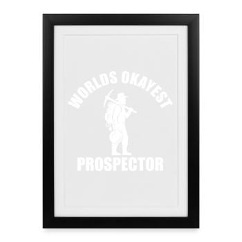 Le mineur d’or le plus correct des mondes drôles - Affiche encadrée (27 × 37 cm) - noir - Devant