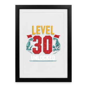 Cadeau d’anniversaire de bodybuilding pour hommes - Affiche encadrée (27 × 37 cm) - noir - Devant