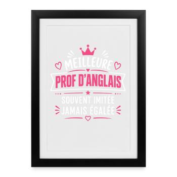 Prof d'anglais - Affiche encadrée (27 × 37 cm) - noir - Devant