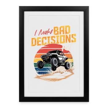 UTV Off Road 4 Wheeler Side by side - Framed poster (27 × 37 cm) - black - Front