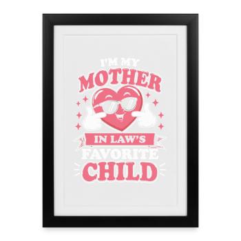 Cœur d’enfant préféré de belle-mère - Affiche encadrée (27 × 37 cm) - noir - Devant