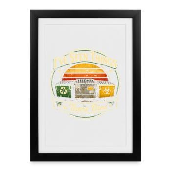 I Saw Things | Container recycling center - Framed poster (27 × 37 cm) - black - Front