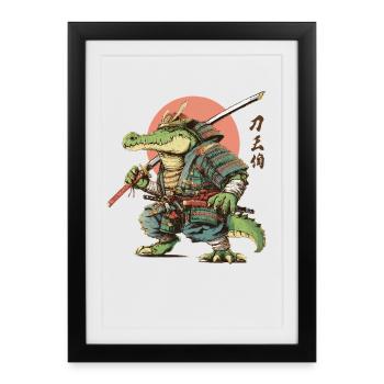 Gator Samurai Warrior - Affiche encadrée (27 × 37 cm) - noir - Devant