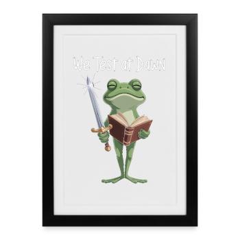 Dawn Quest Frog Sword & Tome - Framed poster (27 × 37 cm) - black - Front
