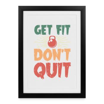 Motif de mise en forme et ne pas arrêter les kettlebells - Affiche encadrée (27 × 37 cm) - noir - Devant