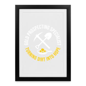 Gold Prospecting Specialist Funny Mining - Framed poster (27 × 37 cm) - black - Front