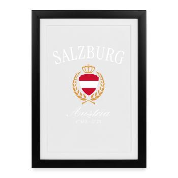 Salzburg Austria Coat of Arms Crown – Travel Souvenir - Framed poster (27 × 37 cm) - black - Front