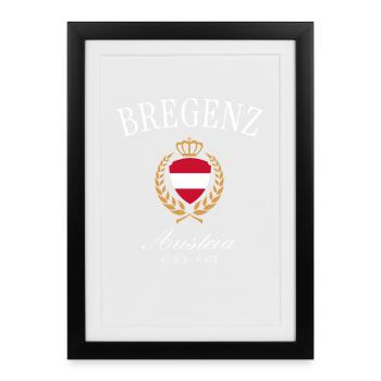 Couronne des armoiries de Bregenz Austria – Souvenir de voyage - Affiche encadrée (27 × 37 cm) - noir - Devant