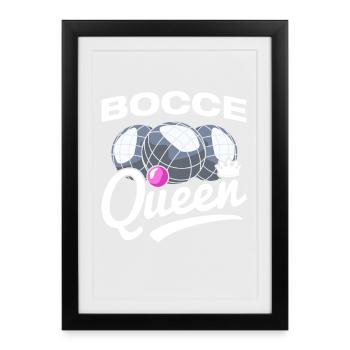 Joueuse de bocce Queen Petanque Boule - Affiche encadrée (27 × 37 cm) - noir - Devant