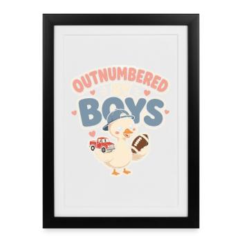 En infériorité numérique par Boys Duck - Affiche encadrée (27 × 37 cm) - noir - Devant