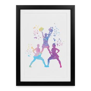 Cheerpom pom girls Mom Cheerleading - Affiche encadrée (27 × 37 cm) - noir - Devant