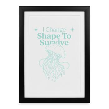Jellyfish Ocean Jellyfish Flowy Soft Ocean Marine - Framed poster (27 × 37 cm) - black - Front