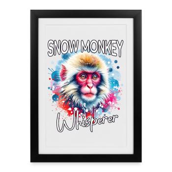 Snow Monkey Whisperer - Framed poster (27 × 37 cm) - black - Front