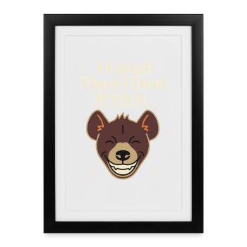 Laughing Hyena Spotted Hyena Hyena Lover - Framed poster (27 × 37 cm) - black - Front