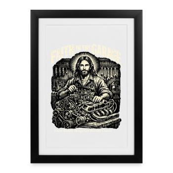 Foi dans le garage - Affiche encadrée (27 × 37 cm) - noir - Devant