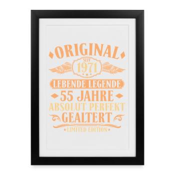 Original 1971 vintage 55th birthday gift - Framed poster (27 × 37 cm) - black - Front